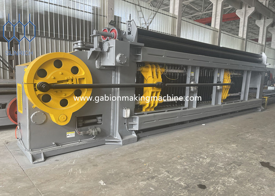 Máquina de malla de alambre hexagonal controlada por PLC Máquina de caja de gavión de malla de alambre con servomotor