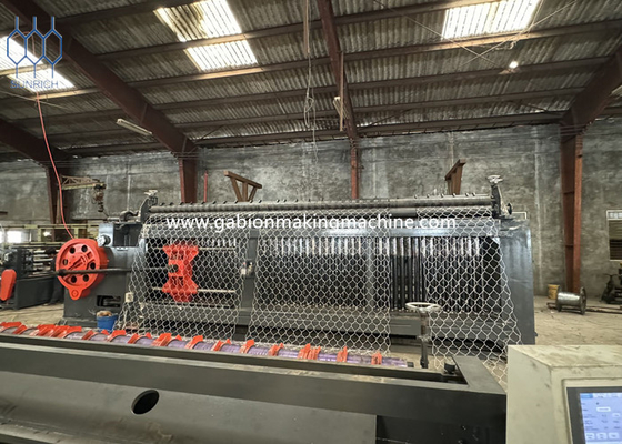 Máquina de caja de gabión de doble malla de alambre retorcido de alta capacidad con control PLC